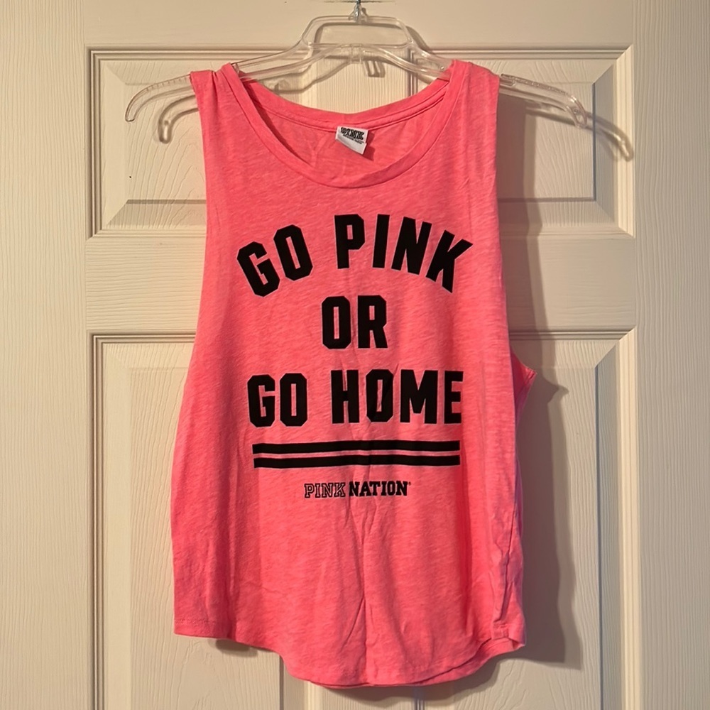 PINK Victoria’s Secret Go Pink Or Go Home Muscle Tank Small
